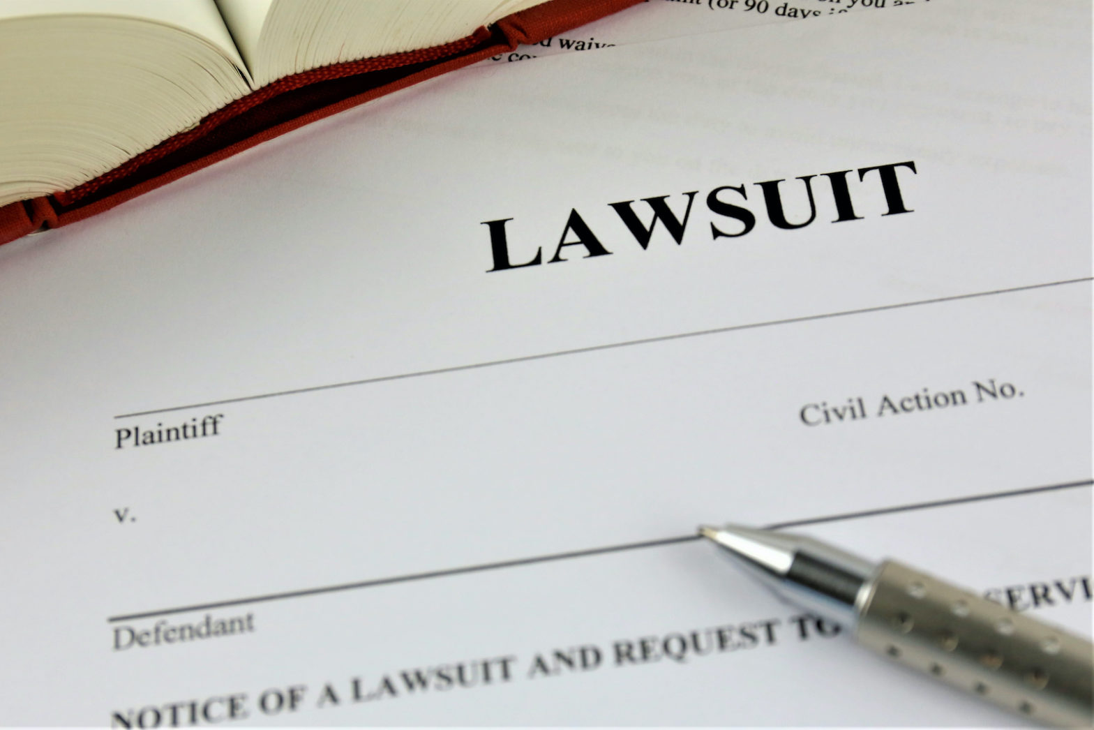 A paper shows an unfilled out personal injury lawsuit