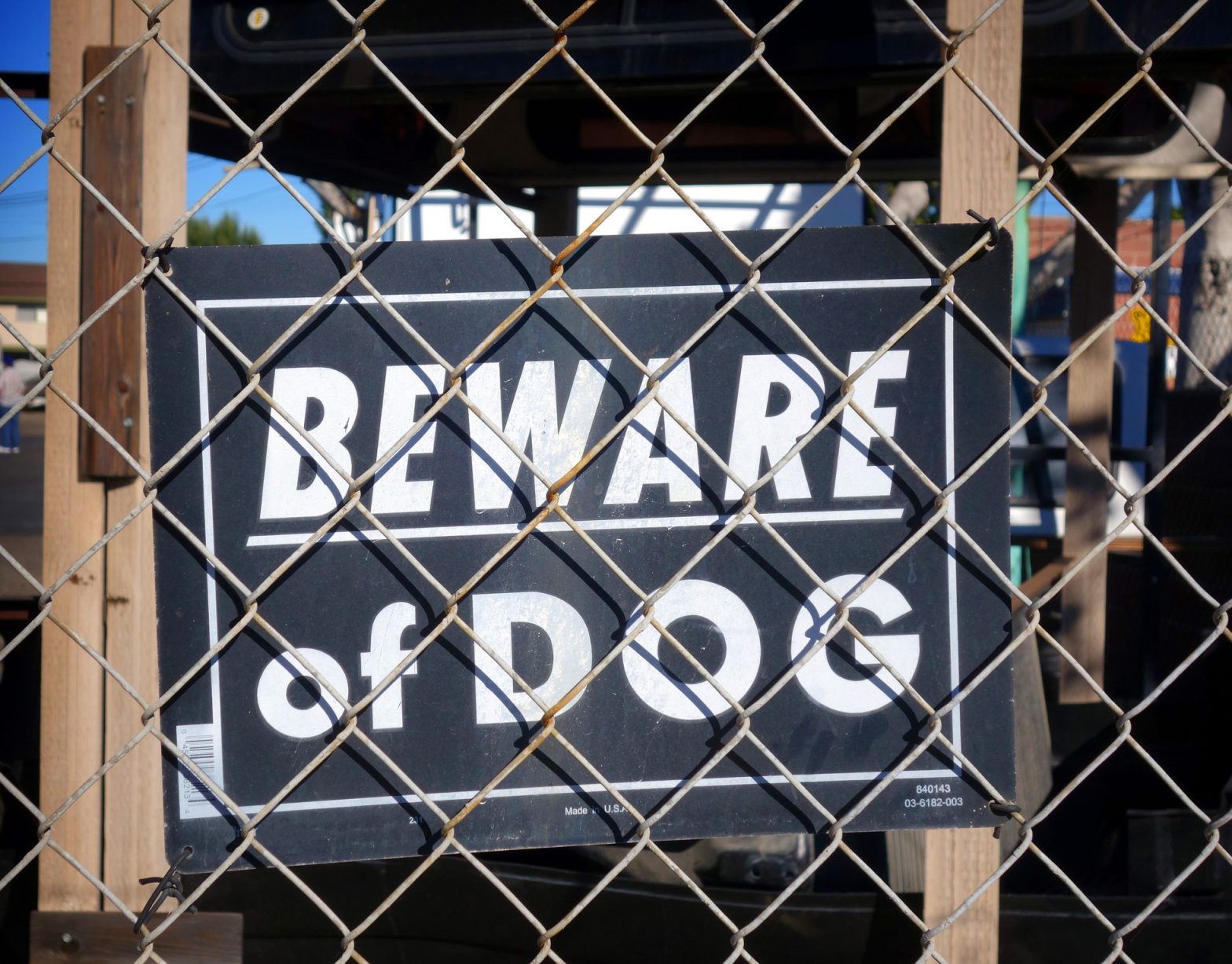 beware of dog sign